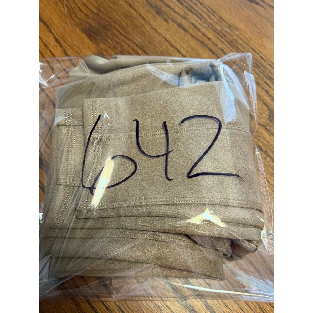 Spanx Faux Suede Leggings Camel Tan High Waisted Seamed Front Size Medium 20380R - Picture 7 of 7